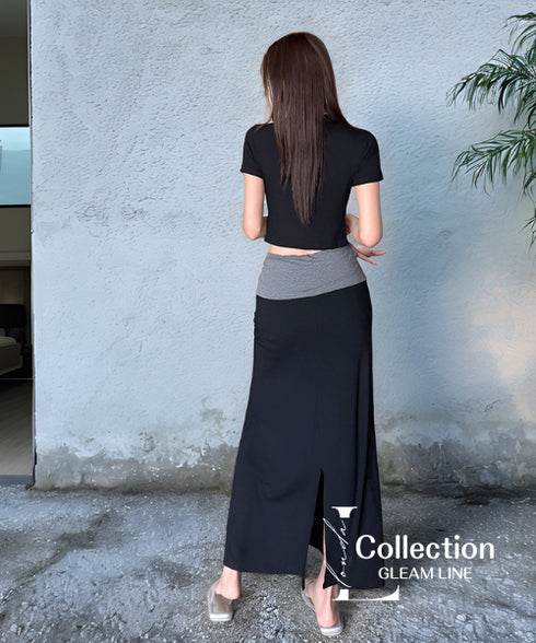 Drape Layered Top & Skirt
